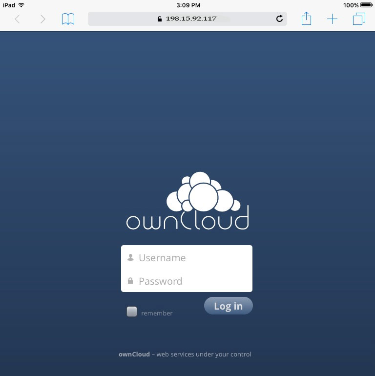 Apple iPad connecting to OwnCloud