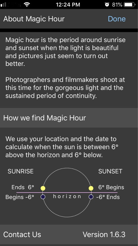 Magic Hour App Help