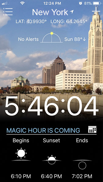 Magic Hour App Screenshot